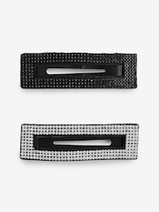 Black/Silver Tone Sparkle Hair Clips - Image 2 of 2