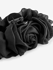Black Flower Ruffle Hair Clip - Image 3 of 3