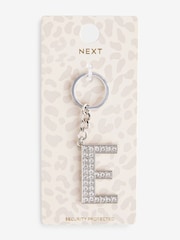 Silver Tone Sparkle Initial Keyring - Image 3 of 10