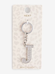 Silver Tone Sparkle Initial Keyring - Image 5 of 10