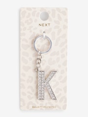 Silver Tone Sparkle Initial Keyring - Image 6 of 10