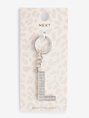 Silver Tone Sparkle Initial Keyring - Image 7 of 10