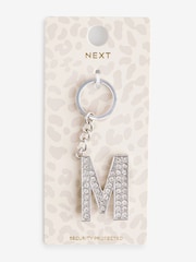 Silver Tone Sparkle Initial Keyring - Image 8 of 10