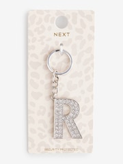 Silver Tone Sparkle Initial Keyring - Image 9 of 10
