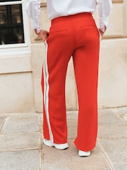 Red Wide Leg Side Stripe Track Trouser Joggers - Image 5 of 6