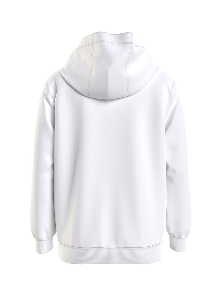 Tommy Hilfiger White Essential Logo Embroidery Hoodie - Image 10 of 10