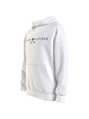 Tommy Hilfiger White Essential Logo Embroidery Hoodie - Image 7 of 10