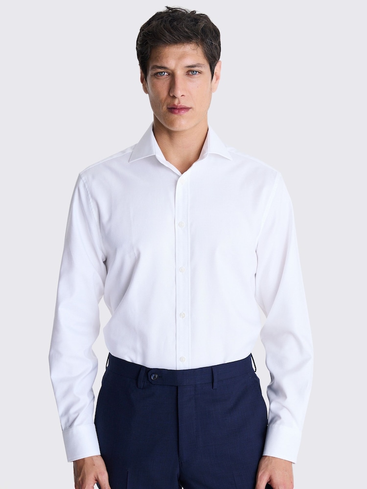MOSS White Dobby 100% Cotton Shirt - Image 1 of 4 MOSS White Dobby 100% Cotton Shirt - Image 1 of 4