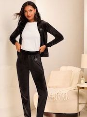 Lipsy Black Petite Velour Joggers - Image 2 of 4