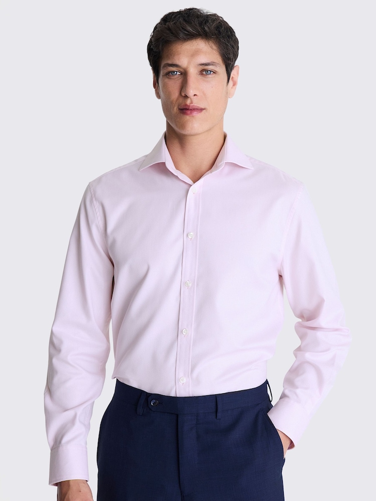MOSS Pink Dobby Stretch Shirt - Image 1 of 4