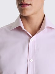 MOSS Light Pink Tailored Dobby Stretch Shirt - Image 2 of 3