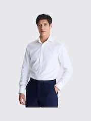 MOSS Off White Single Cuff Dobby 100% Cotton Shirt - Image 1 of 4