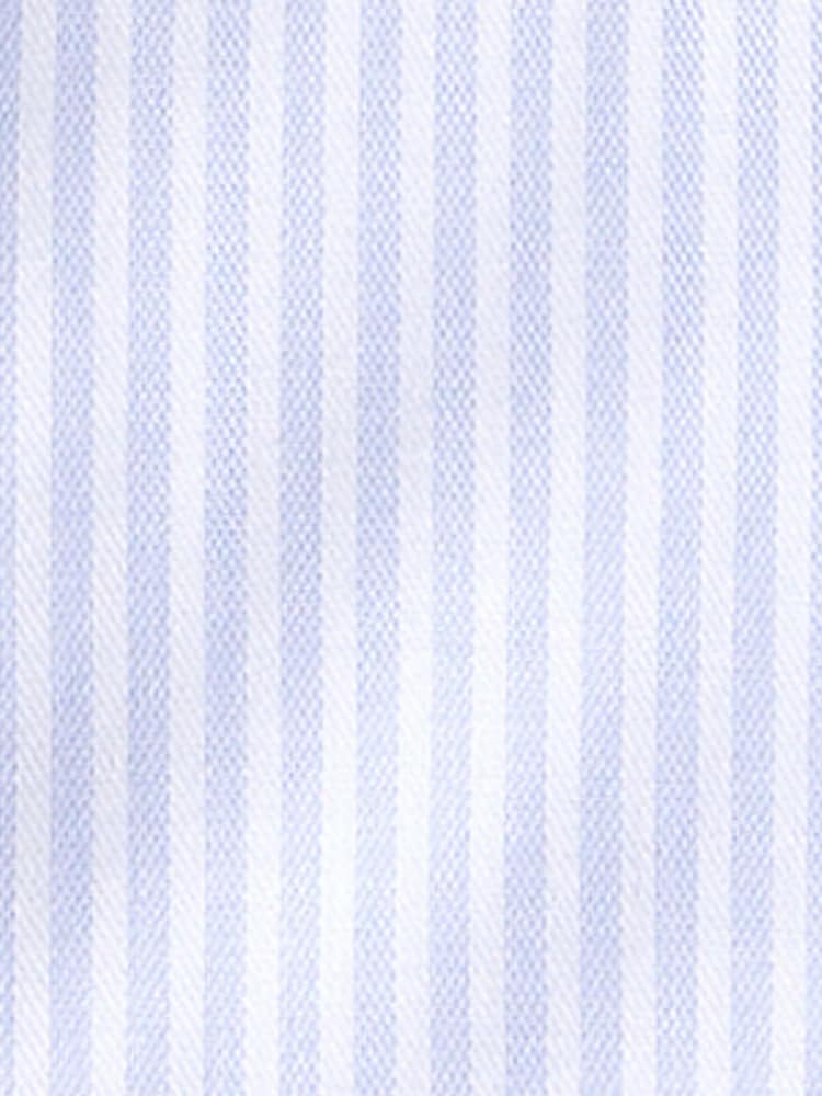 MOSS Light Blue Tailored Fit Stripe Twill Non Iron 100% Cotton Shirt - Image 5 of 5