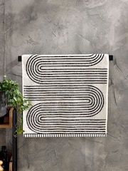 Black/White Geo Swirl 100% Cotton Towels - Image 1 of 5