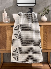Black/White Geo Swirl 100% Cotton Towels - Image 2 of 5