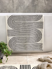 Black/White Geo Swirl 100% Cotton Towels - Image 3 of 5
