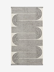 Black/White Geo Swirl 100% Cotton Towels - Image 5 of 5