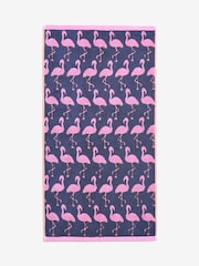 Blue Flamingo 100% Cotton Towel - Image 4 of 4