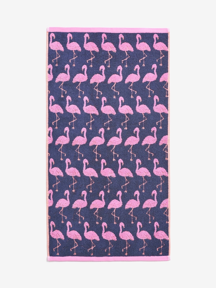 Blue Flamingo 100% Cotton Towel - Image 4 of 4