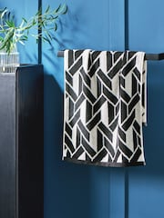 Monochrome Geo 100% Cotton Towel - Image 1 of 5