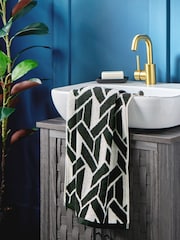 Monochrome Geo 100% Cotton Towel - Image 2 of 5