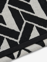 Monochrome Geo 100% Cotton Towel - Image 5 of 5