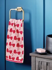 Pink Cherry Heart 100% Cotton Towel - Image 2 of 3