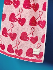 Pink Cherry Heart 100% Cotton Towel - Image 3 of 3