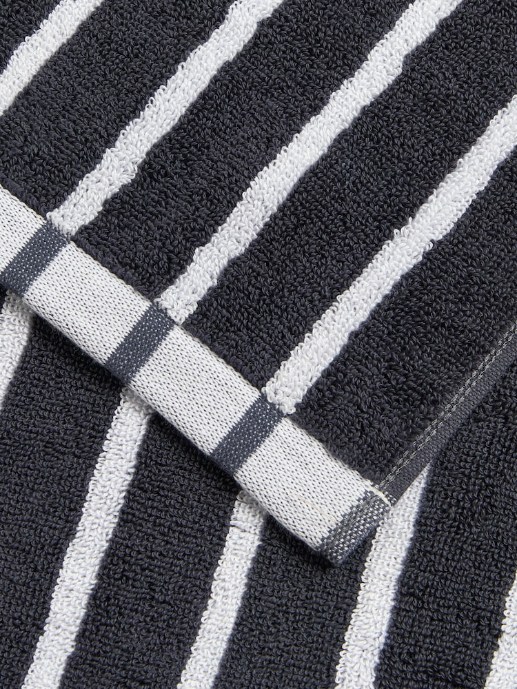 Blue Stripe Egyptian Cotton Towel - Image 7 of 7