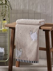 Natural Chester Cat 100% Cotton Towel - Image 1 of 4