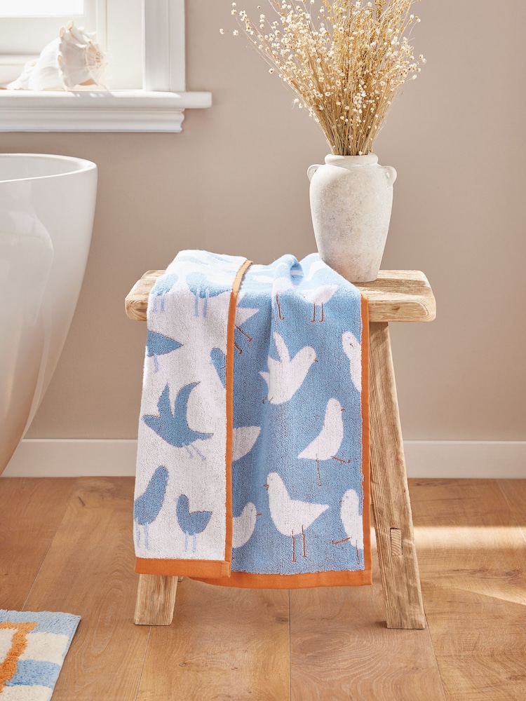 Blue Seagull Egyptian Cotton Towel - Image 1 of 4