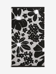 Monochrome Floral Print 100% Cotton Towel - Image 5 of 7