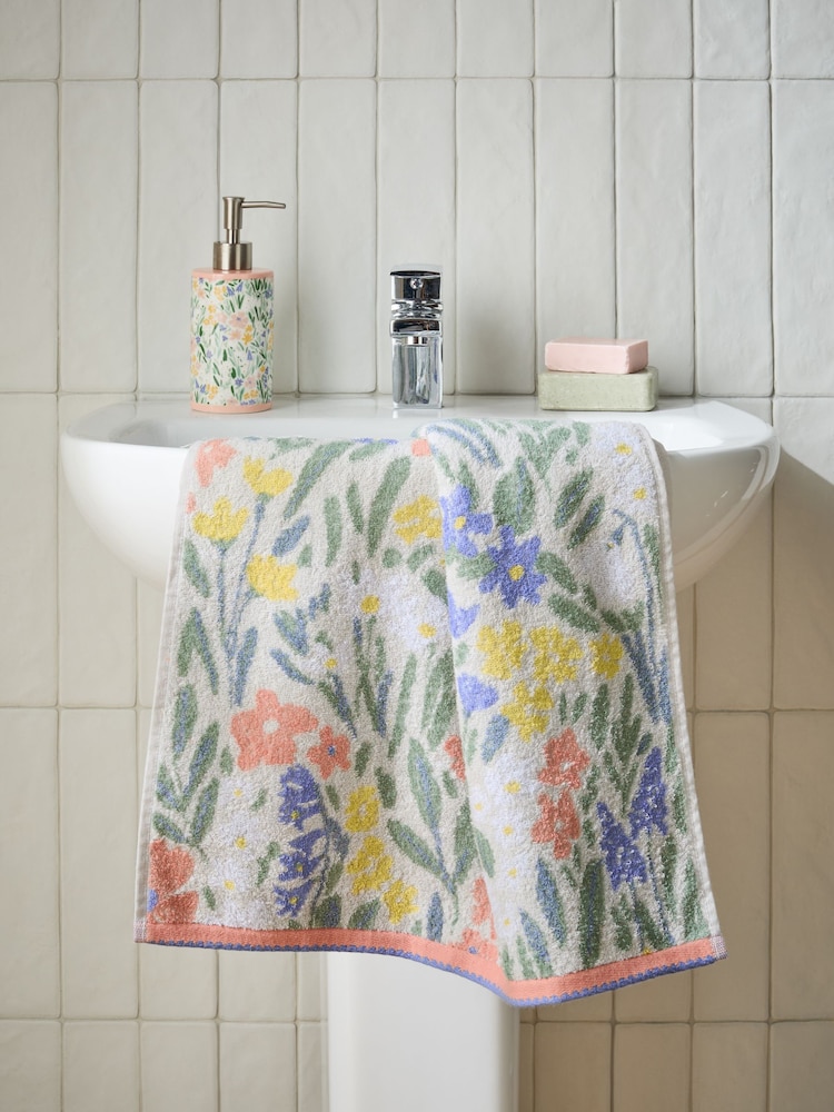 Multi Floral 100% Cotton Towel - Image 1 of 5
