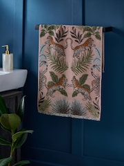 Pink Tiger Palm Print 100% Cotton Towel - Image 1 of 5