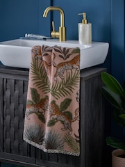 Pink Tiger Palm Print 100% Cotton Towel - Image 2 of 5