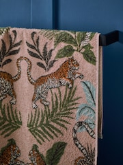 Pink Tiger Palm Print 100% Cotton Towel - Image 3 of 5