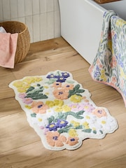 Multi Floral Print 100% Cotton Bath Mat - Image 1 of 4