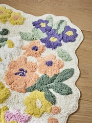 Multi Floral Print 100% Cotton Bath Mat - Image 2 of 4
