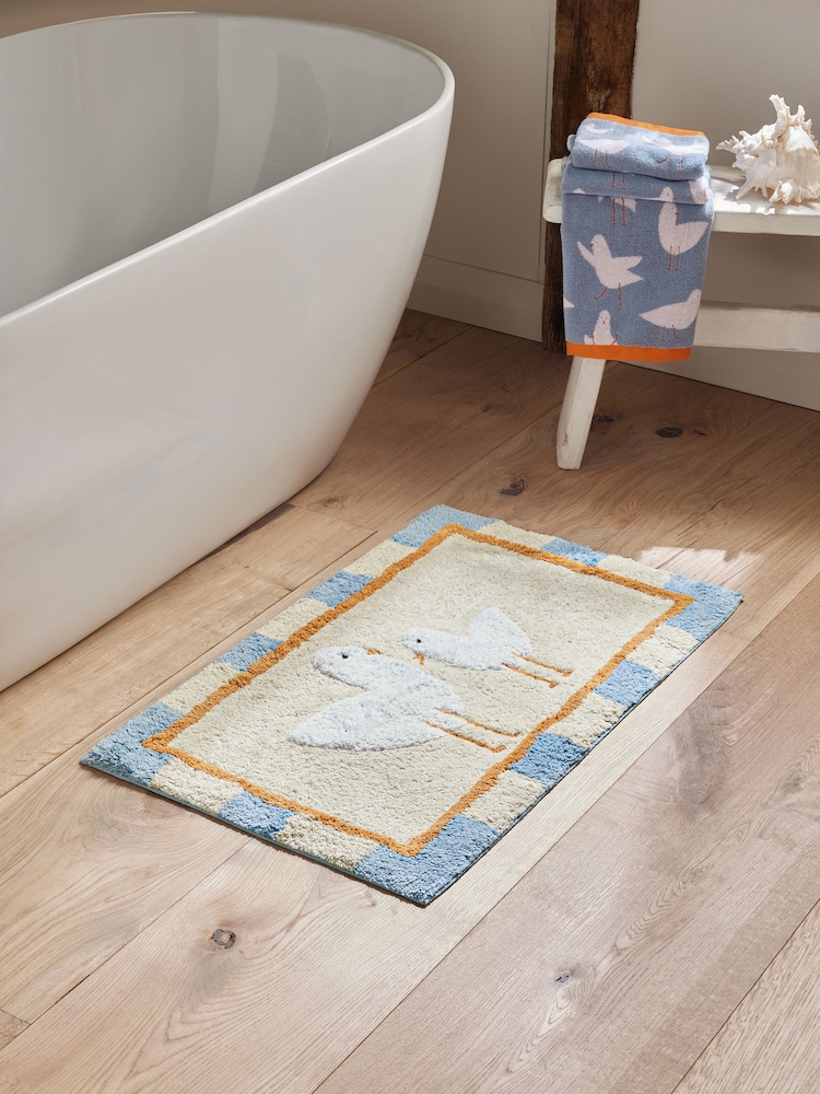 Blue Seagull 100% Cotton Bath Mat - Image 1 of 3
