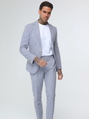 Harry Brown Deakin Cotton Linen Seersucker Regular Fit Blazer - Image 1 of 10