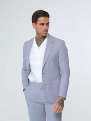 Harry Brown Deakin Cotton Linen Seersucker Regular Fit Blazer - Image 10 of 10