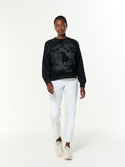 Washed Black Relaxed Fit Oversized Horse Graphic Sweatshirt - Image 2 of 7
