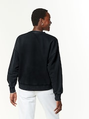Washed Black Relaxed Fit Oversized Horse Graphic Sweatshirt - Image 4 of 7
