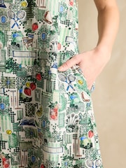 Joules Delphine Tennis Print Shift Dress With Linen - Image 6 of 7