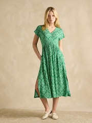 Joules Nia Green V-Neck Dress - Image 1 of 7