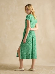 Joules Nia Green V-Neck Dress - Image 2 of 7