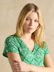 Joules Nia Green V-Neck Dress - Image 4 of 7