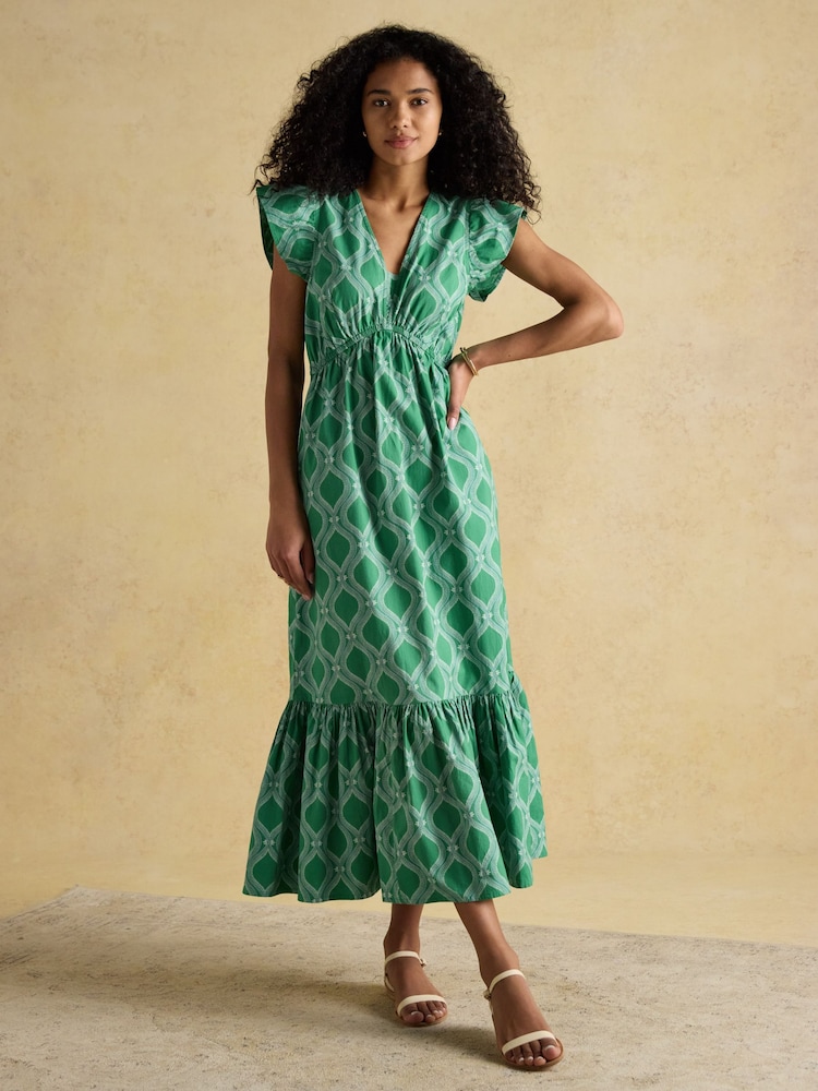 Зеленый - Joules Winnie Frill Shoulder Dress - Изображение 1 из 9