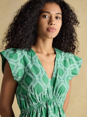 Зеленый - Joules Winnie Frill Shoulder Dress - Изображение 4 из 9