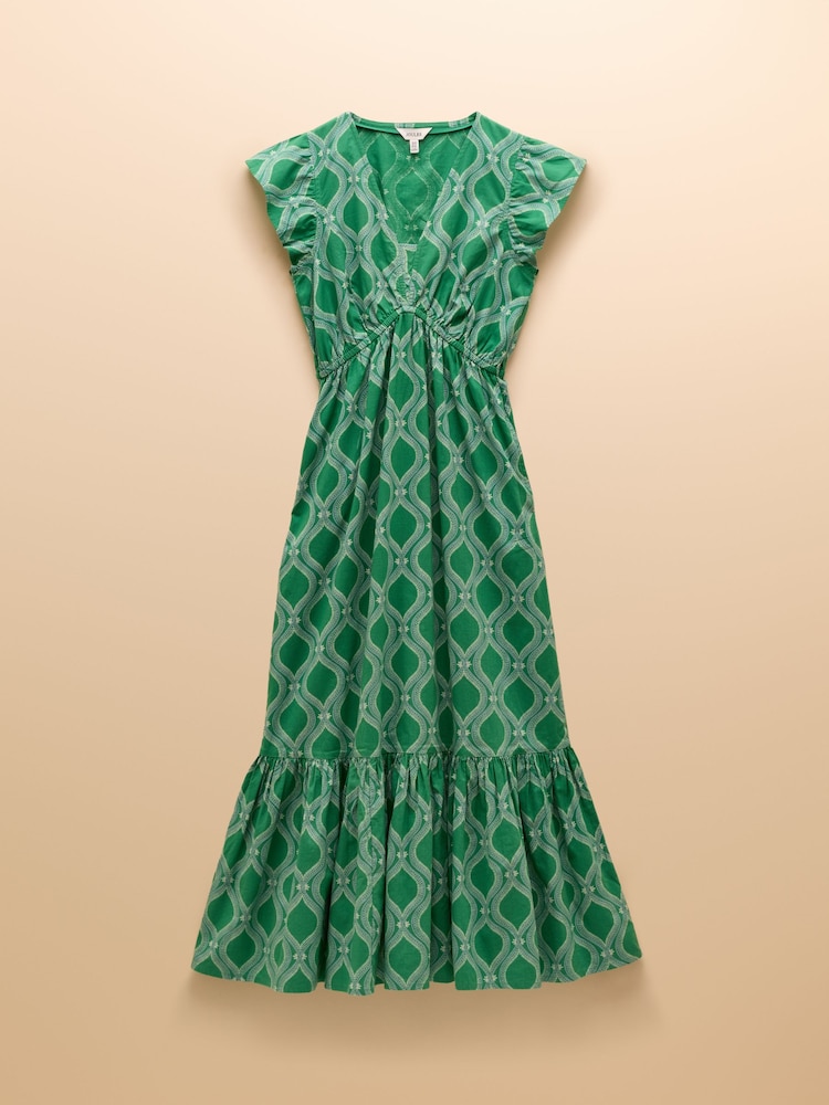 Зеленый - Joules Winnie Frill Shoulder Dress - Изображение 9 из 9